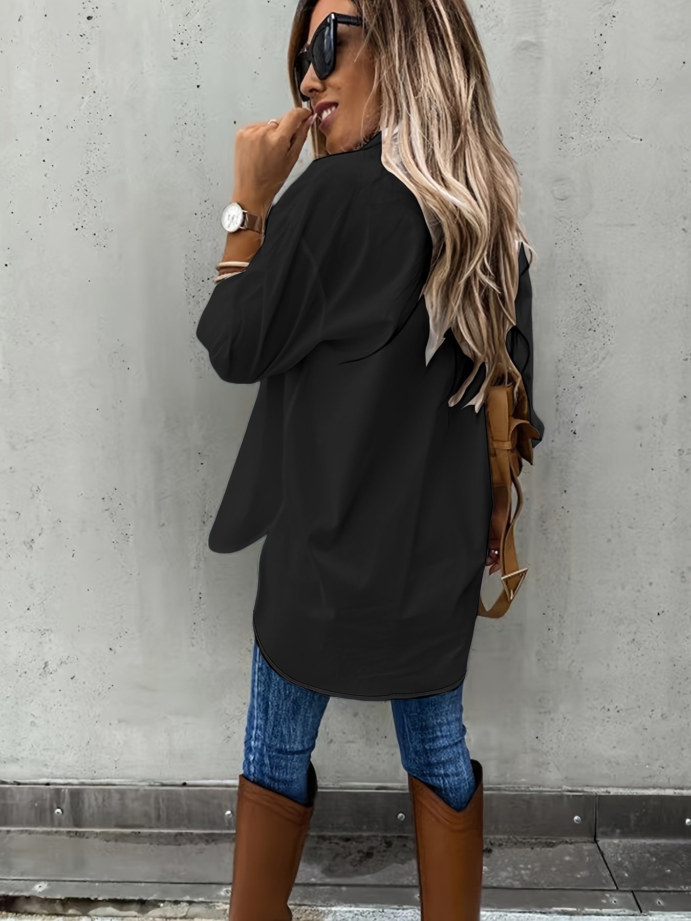 Large Size Two-piece Set Women's Long Sleeve Casual Shirt - Image 8