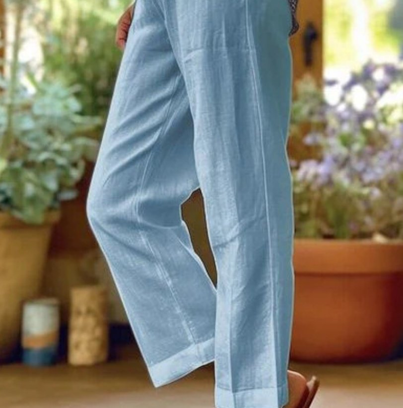 Women's Loose And Simple Solid Color Fashion Casual Pants Straight-leg Trousers - Image 6