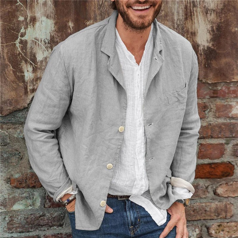 Men's Long-sleeved Shirts Versatile Casual Loose Jacket Top - Image 2