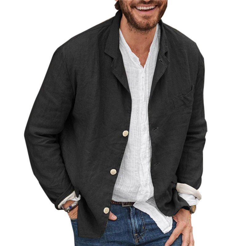 Men's Long-sleeved Shirts Versatile Casual Loose Jacket Top - Image 9