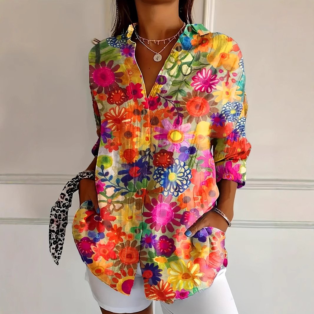 Printed Long-Sleeve Casual Womens Shirt - Image 7