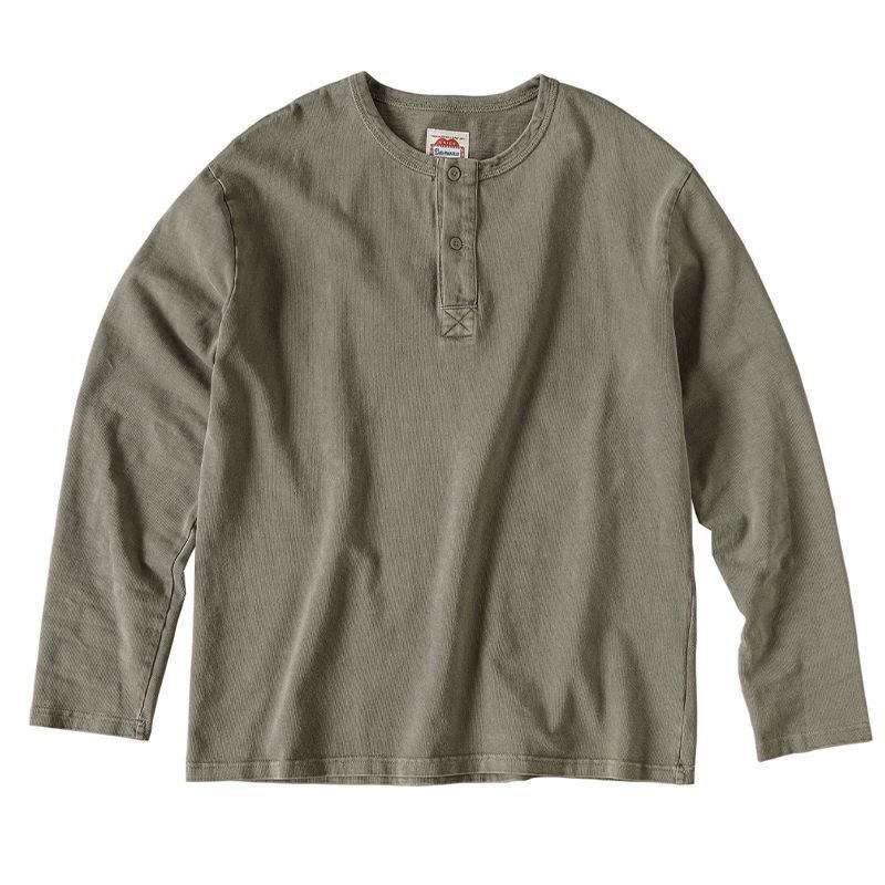 American-style Vintage Henley T-shirt For Men - Image 5