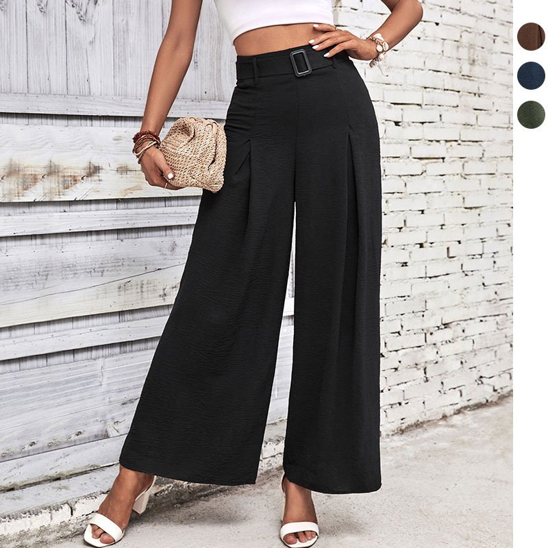 Foreign Trade High Waist Wide Leg Casual Trousers - Image 3