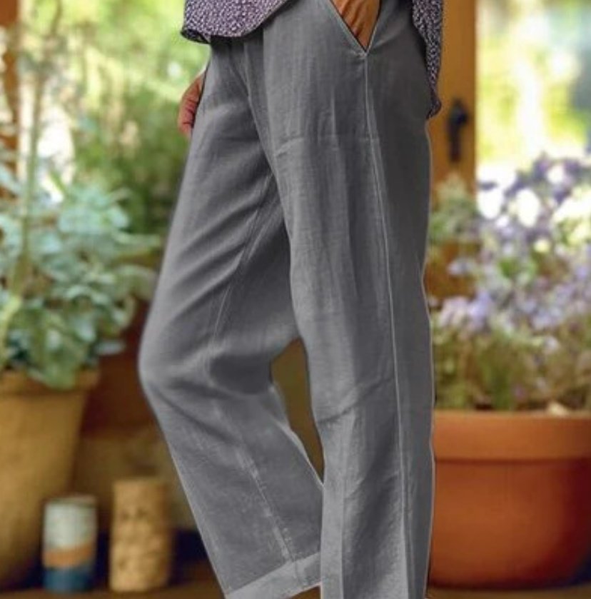 Women's Loose And Simple Solid Color Fashion Casual Pants Straight-leg Trousers - Image 7