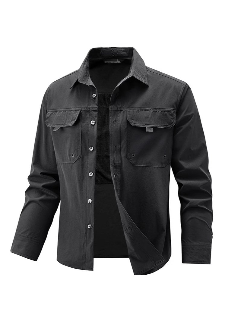 Mens Stretch Quick-Drying Long-Sleeve Shirt - Image 6