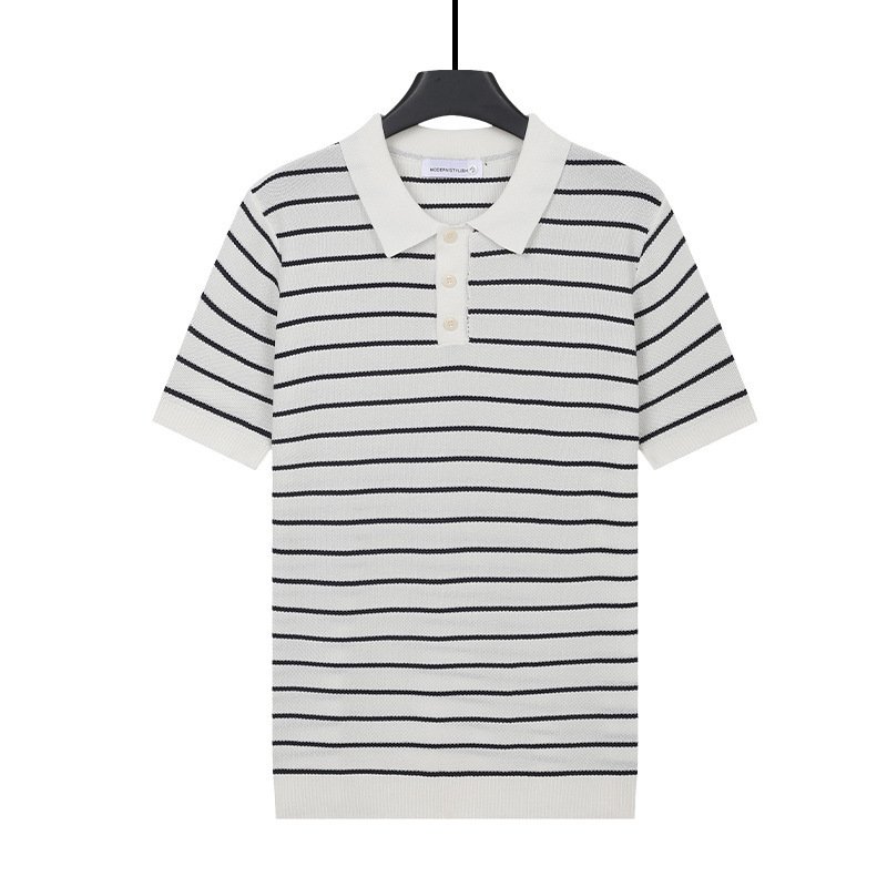 Turn-down Collar T-shirt Mens Viscose Top - Image 6