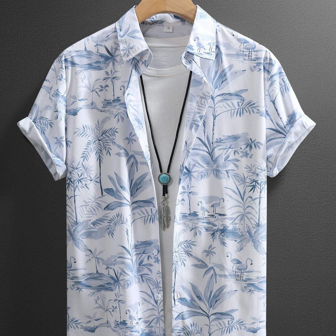 Mens Fashionable Printed Short-Sleeve Top