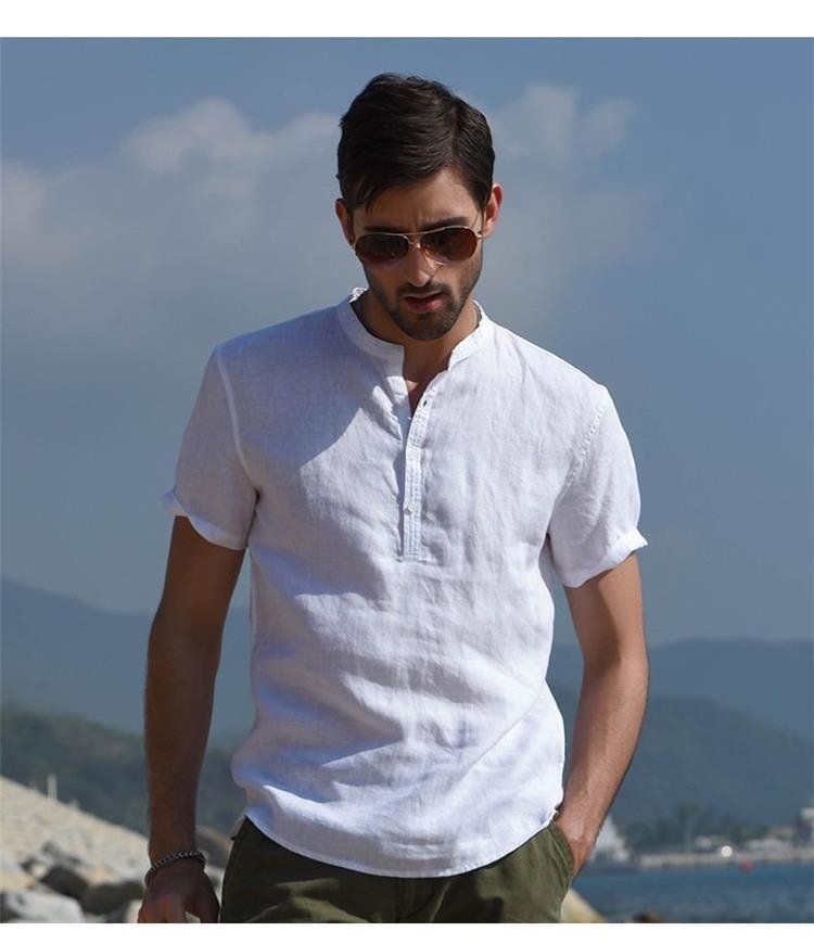 Mens Loose-fit Fashionable Retro-style Shirt - Image 2