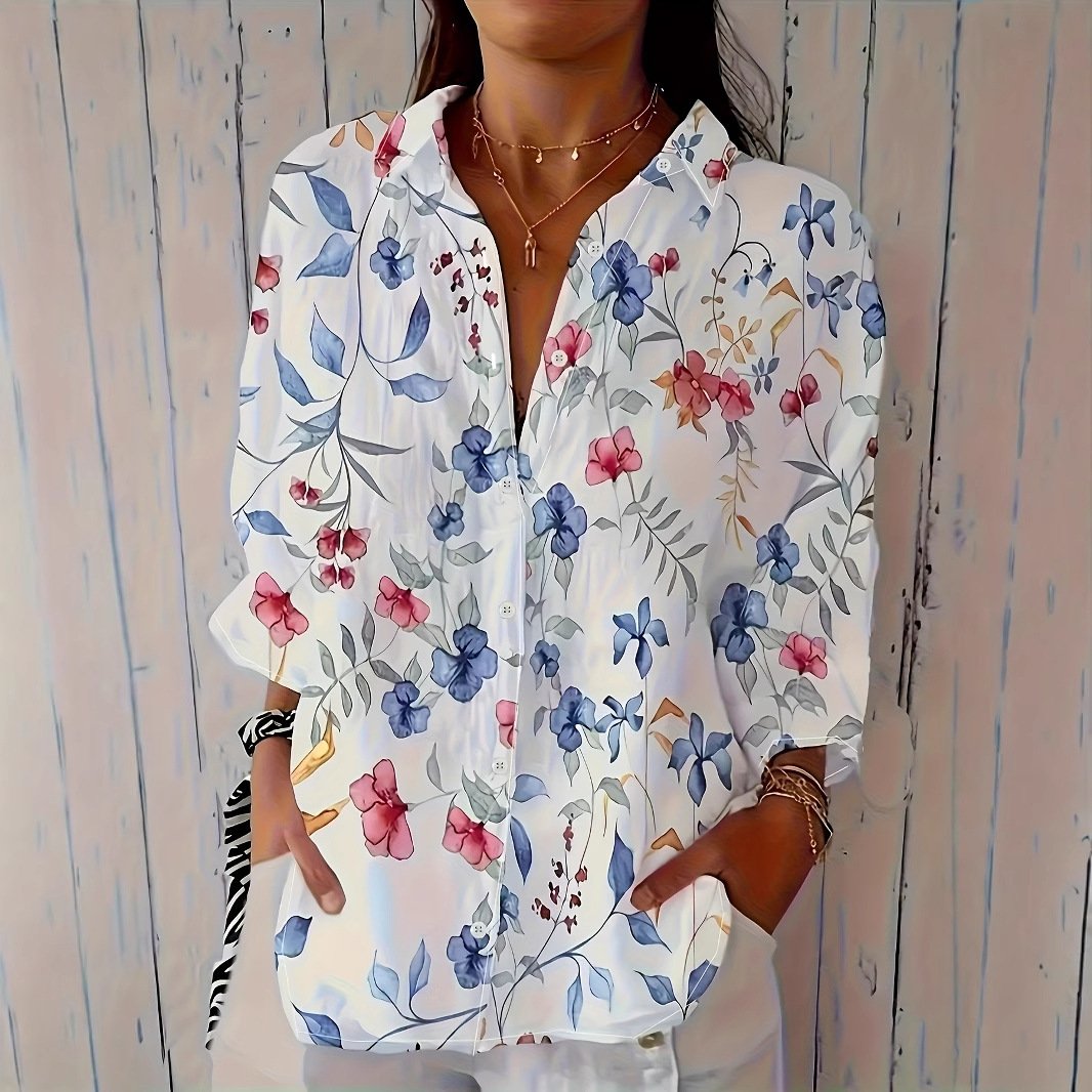 Printed Long-Sleeve Casual Womens Shirt - Image 2