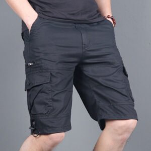 Cross-Border Men's Shorts Summer Outdoor Solid Color Cargo Shorts Loose Casual Multi-Pocket Shorts Wholesale
