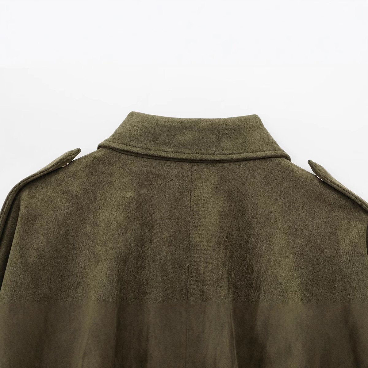 Faux Suede Texture Pilot Jacket - Men's Casual Zip Up Coat with Soft Touch Finish for Daily Wear - Image 8