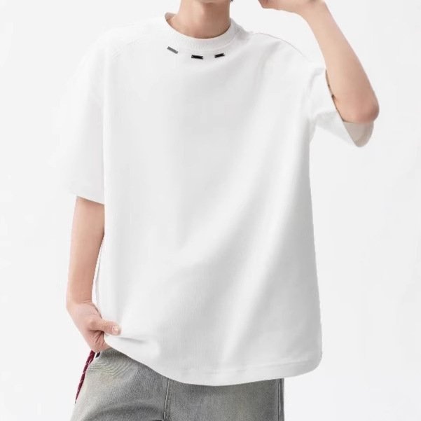 Mens Solid-Color American-Style T-Shirt - Image 3