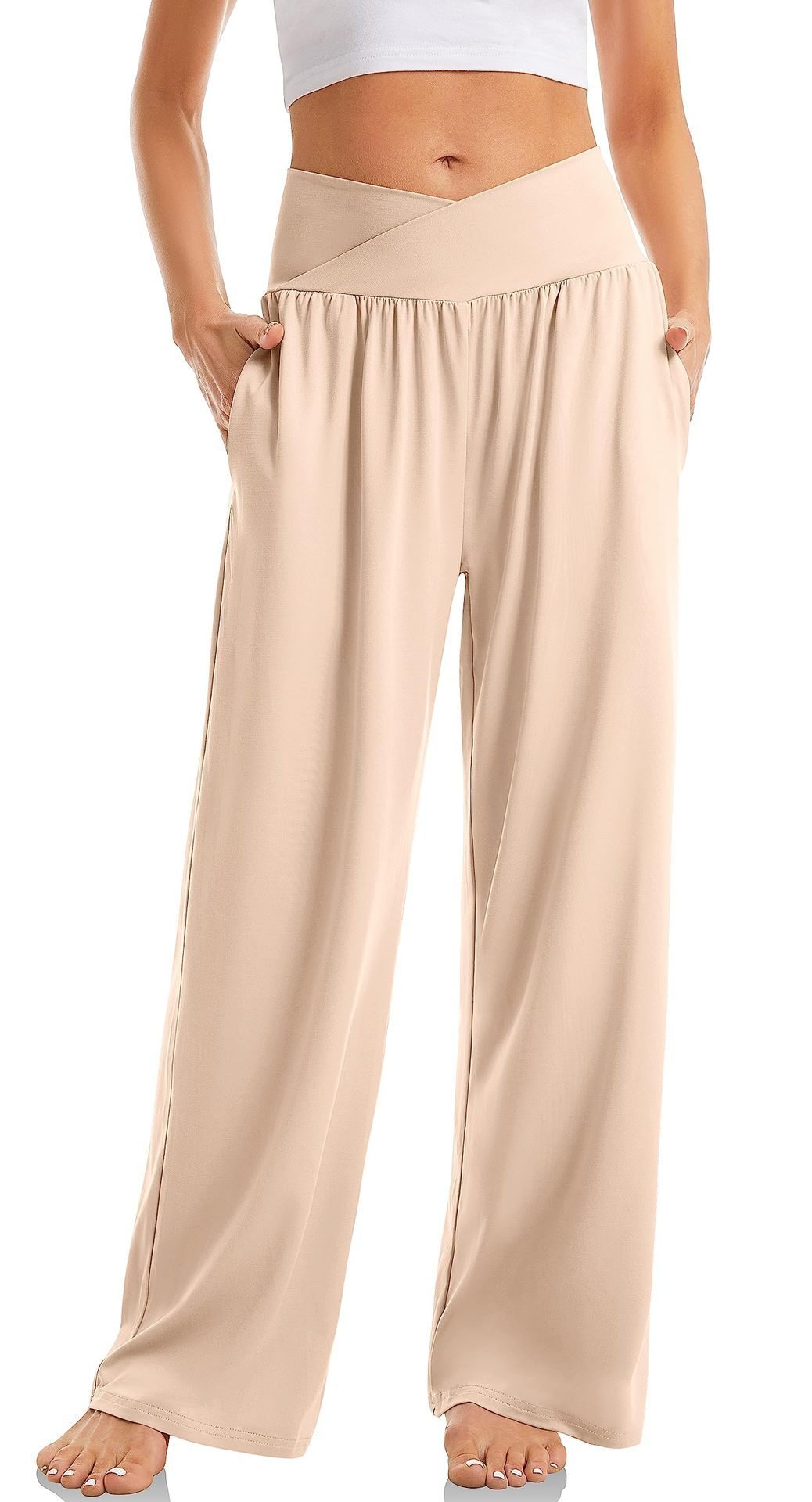 Women's Cross Waist Yoga Pants Loose Trousers Sports Pants - Image 3