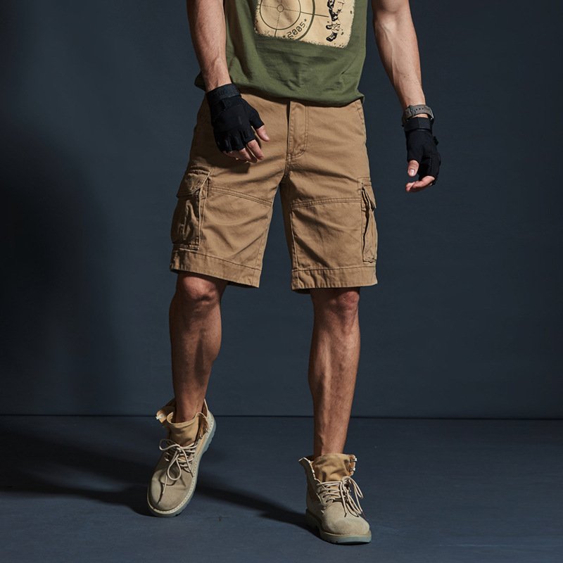 Summer Mid-length Pants Trendy Brand Loose-fit Mens Green Camouflage For Summer - Image 4