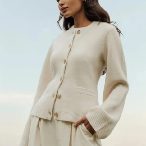 Women's Knitted Cardigan Coat – Relaxed Fit Round-Neck Sweater for Autumn & Winter - Image 5