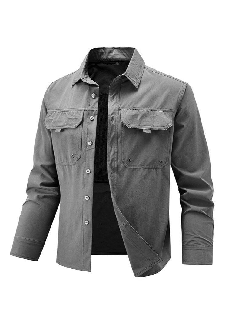 Mens Stretch Quick-Drying Long-Sleeve Shirt - Image 10