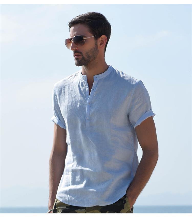 Mens Loose-fit Fashionable Retro-style Shirt - Image 5