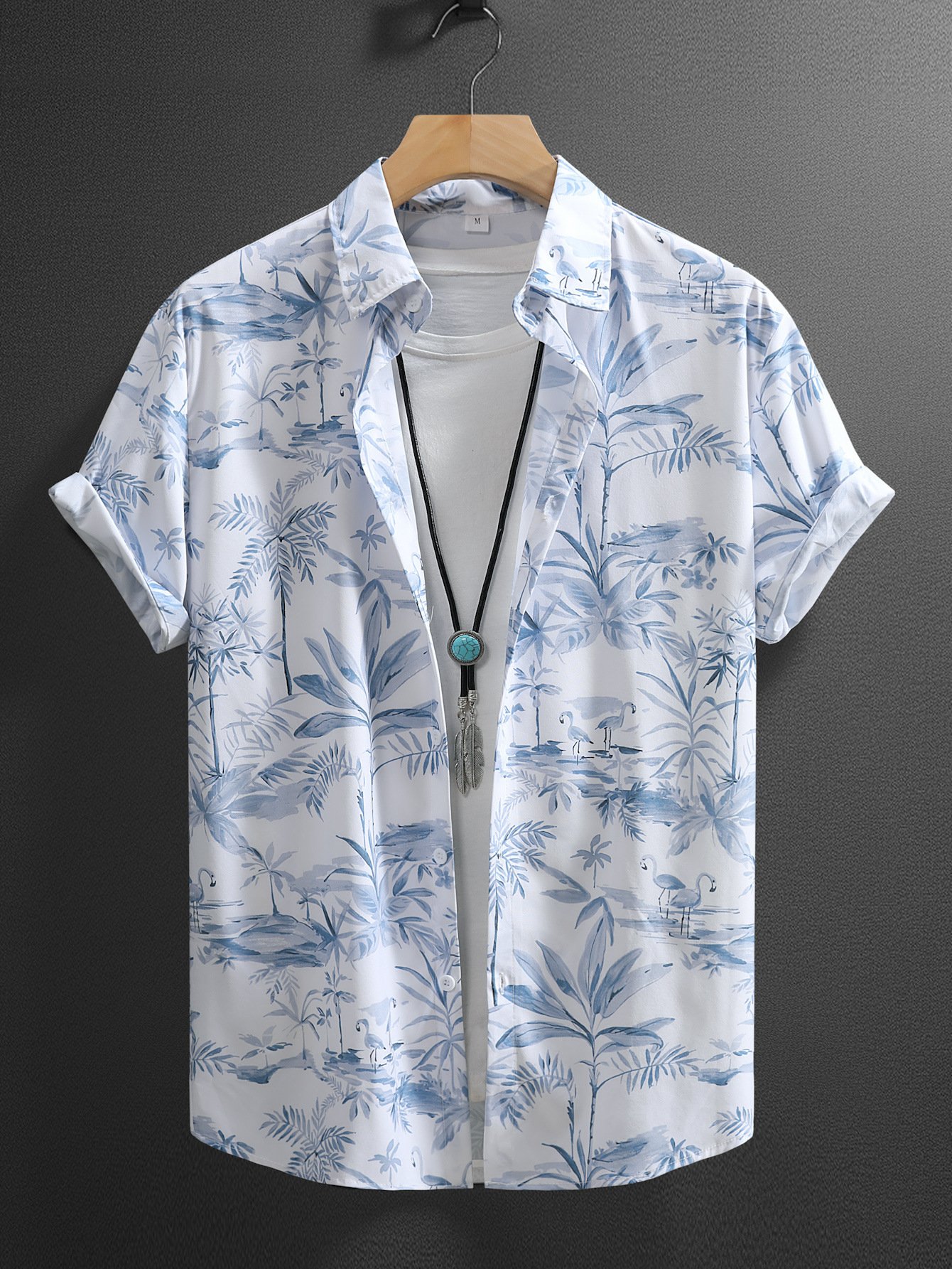 Mens Fashionable Printed Short-Sleeve Top - Image 6
