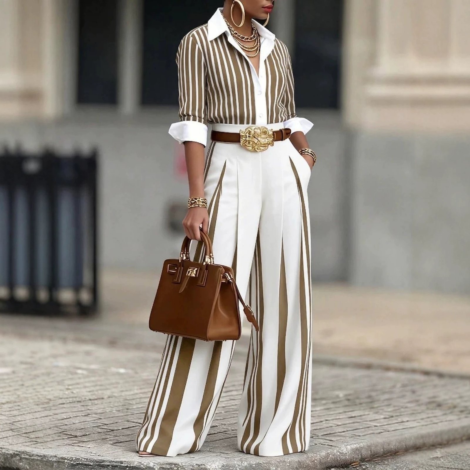 European And American Spring Polyester Fiber Straight-Leg Trousers - Image 3