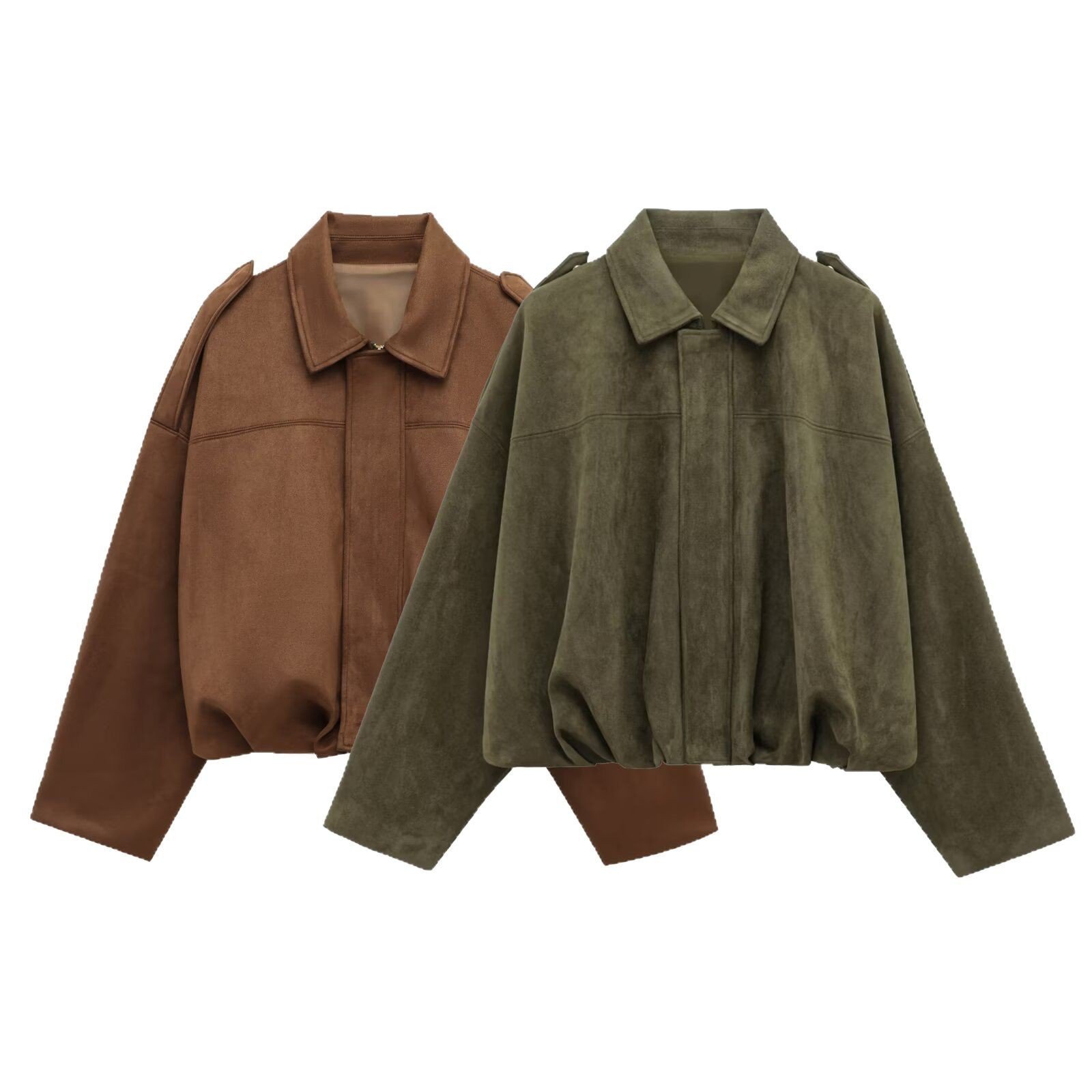 Faux Suede Texture Pilot Jacket - Men's Casual Zip Up Coat with Soft Touch Finish for Daily Wear - Image 6