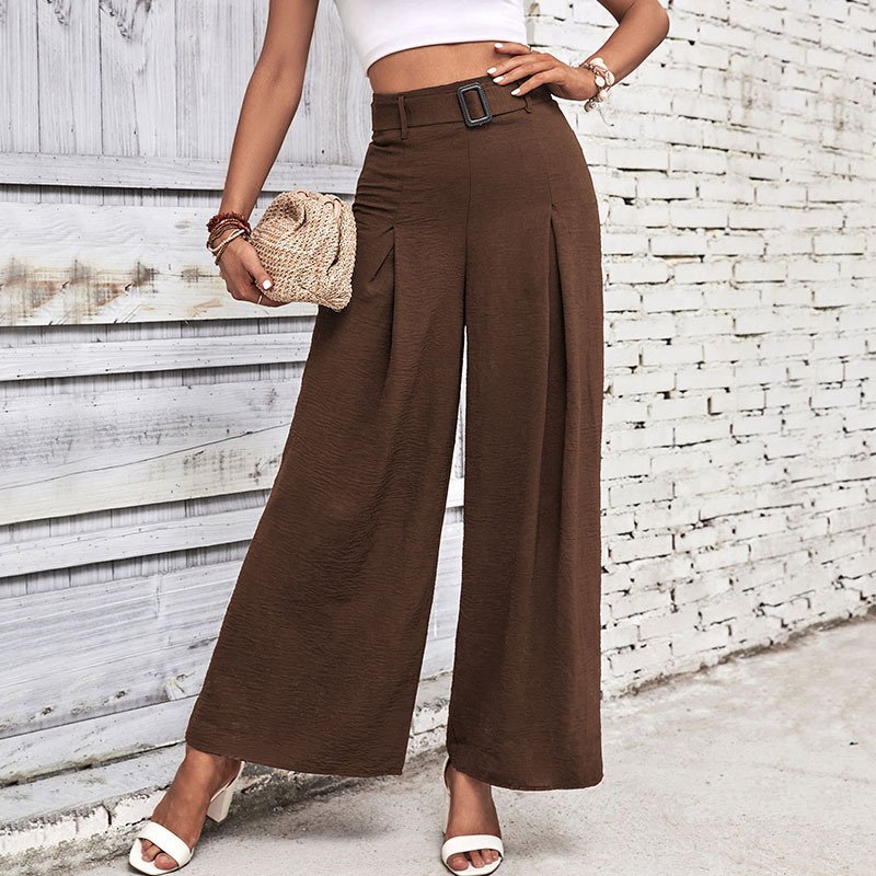 Foreign Trade High Waist Wide Leg Casual Trousers - Image 4