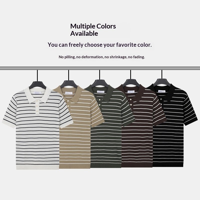 Turn-down Collar T-shirt Mens Viscose Top - Image 2