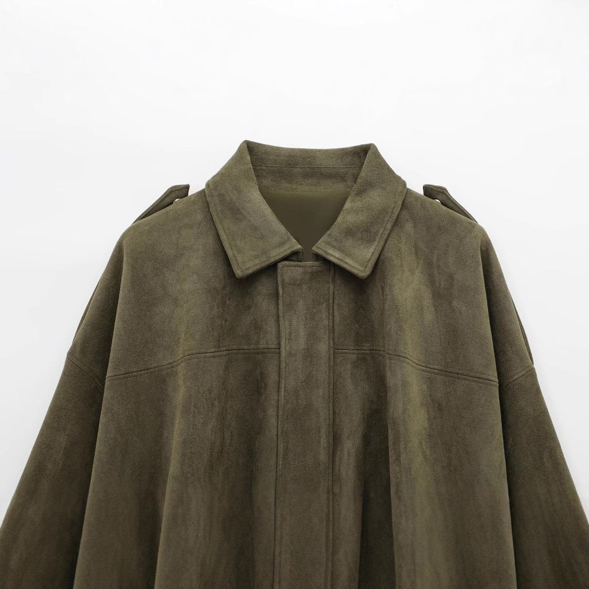 Faux Suede Texture Pilot Jacket - Men's Casual Zip Up Coat with Soft Touch Finish for Daily Wear - Image 9