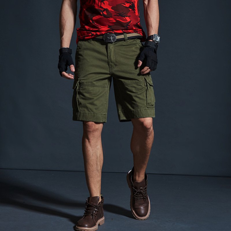 Summer Mid-length Pants Trendy Brand Loose-fit Mens Green Camouflage For Summer - Image 3
