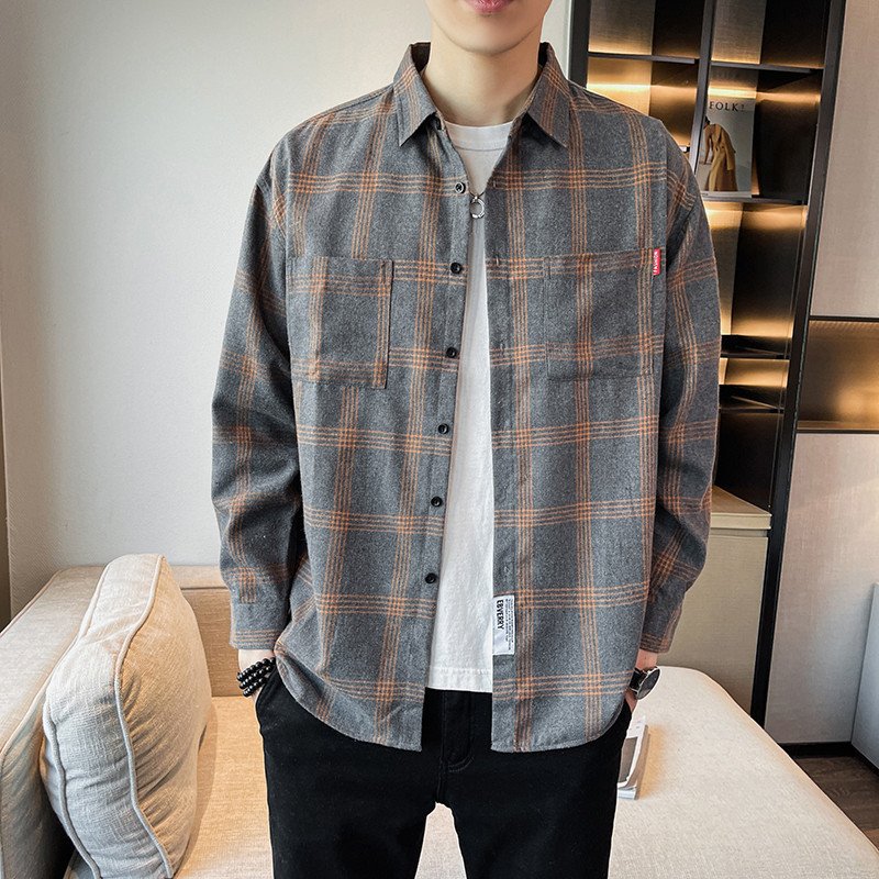 Men's Plaid Long-sleeved Shirt - Image 8