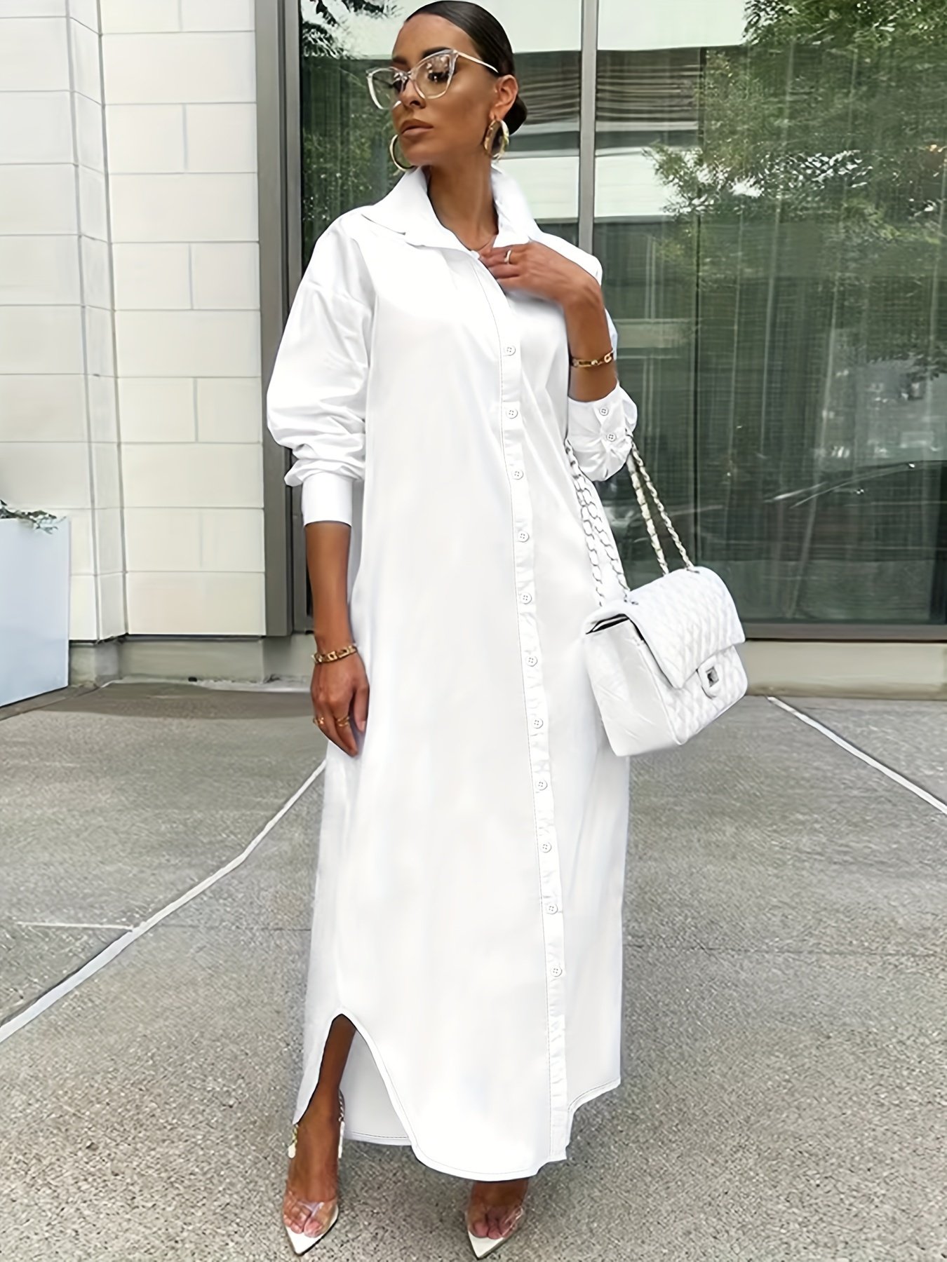 Long-sleeved Casual Shirts And Dresses With Multiple Wear Methods. - Image 6