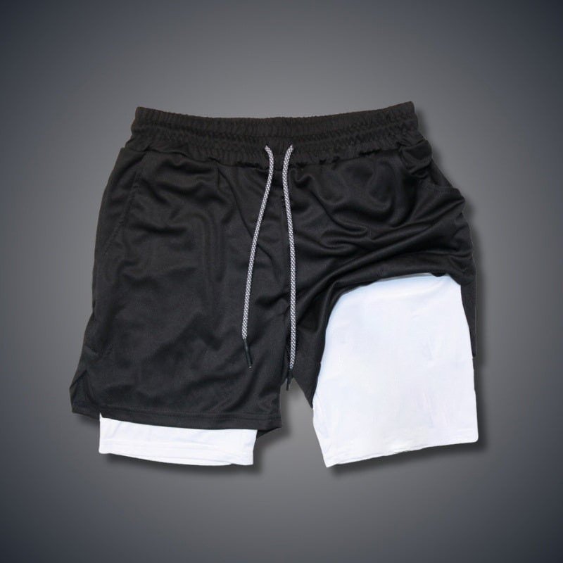 Mens Double-Layer Breathable Casual Shorts With A False Two-Piece Design - Image 10