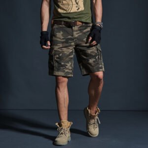 Summer Mid-length Pants Trendy Brand Loose-fit Mens Green Camouflage For Summer