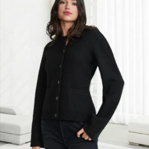 Women's Knitted Cardigan Coat – Relaxed Fit Round-Neck Sweater for Autumn & Winter