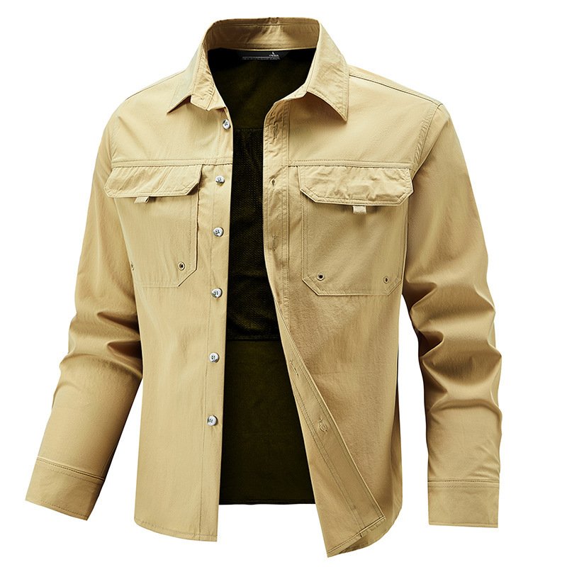 Mens Stretch Quick-Drying Long-Sleeve Shirt - Image 7