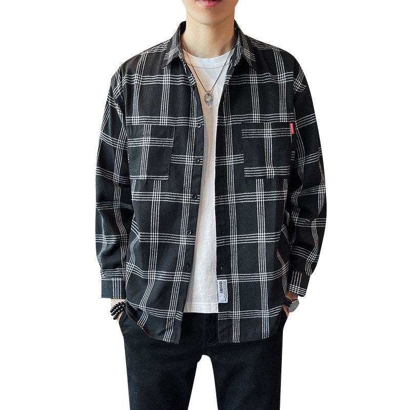 Men's Plaid Long-sleeved Shirt - Image 6