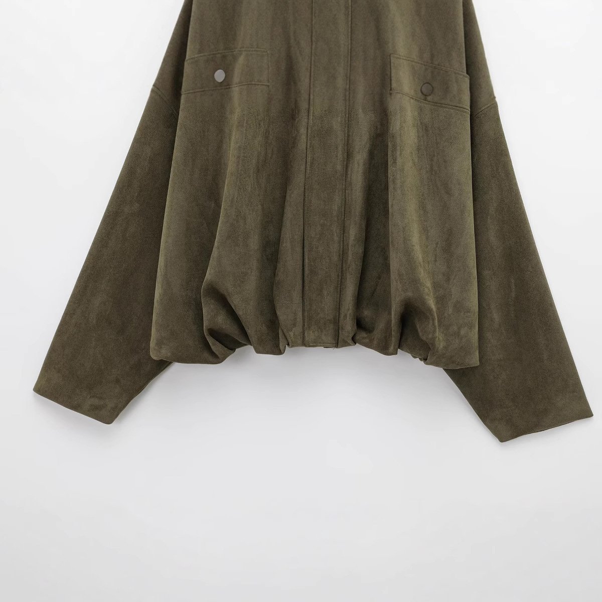 Faux Suede Texture Pilot Jacket - Men's Casual Zip Up Coat with Soft Touch Finish for Daily Wear - Image 3