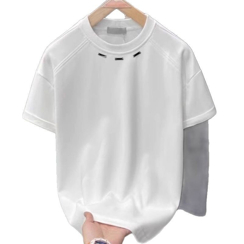 Mens Solid-Color American-Style T-Shirt - Image 5