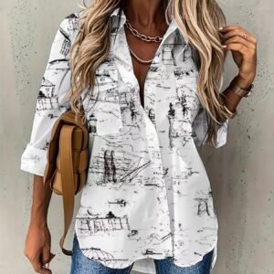 Large Size Two-piece Set Women's Long Sleeve Casual Shirt