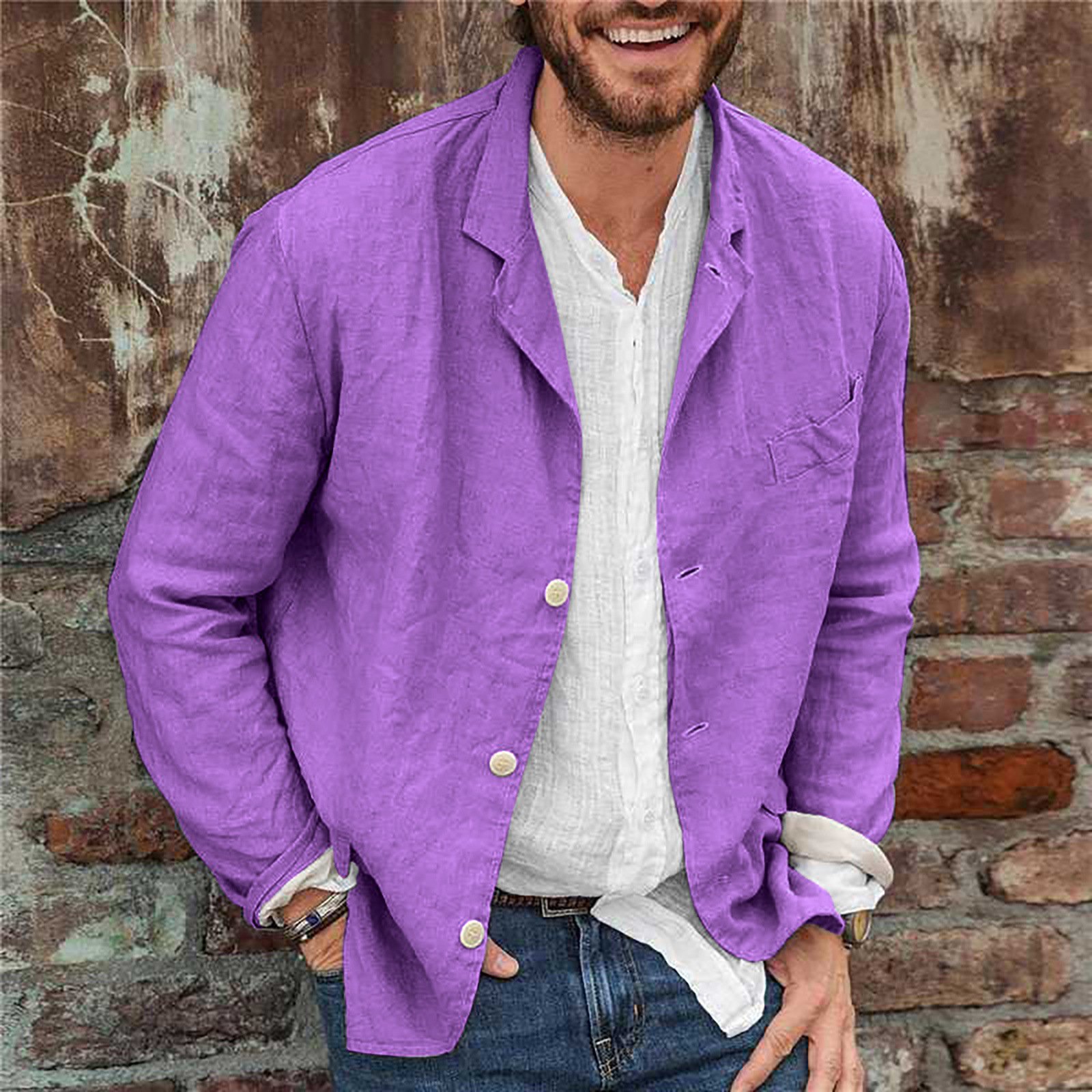 Men's Long-sleeved Shirts Versatile Casual Loose Jacket Top - Image 5
