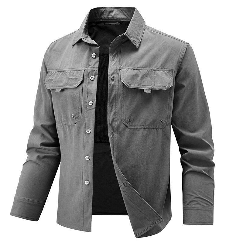 Mens Stretch Quick-Drying Long-Sleeve Shirt - Image 2
