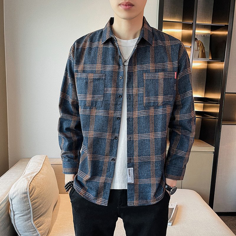 Men's Plaid Long-sleeved Shirt - Image 7