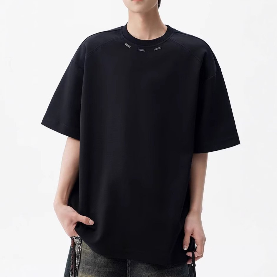 Mens Solid-Color American-Style T-Shirt - Image 4