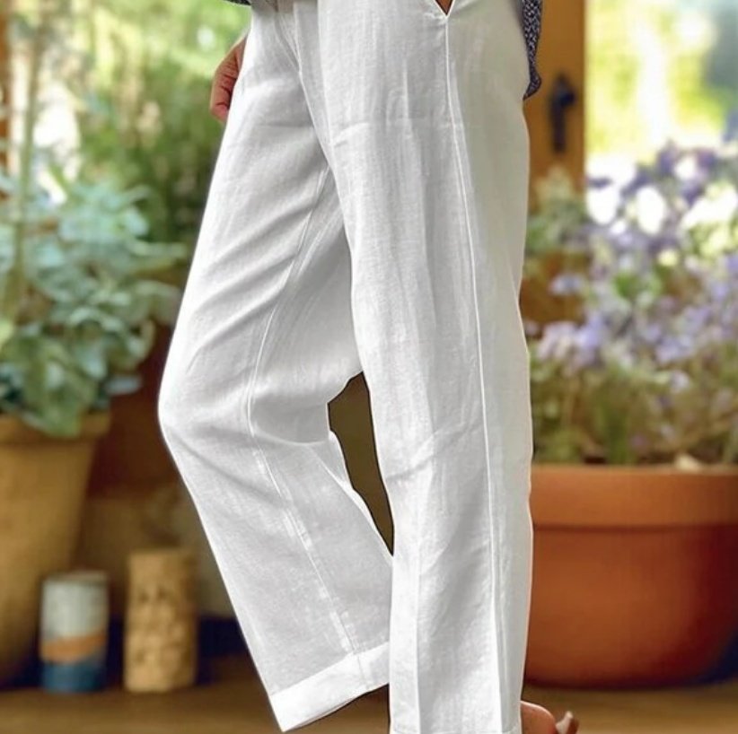 Women's Loose And Simple Solid Color Fashion Casual Pants Straight-leg Trousers - Image 8