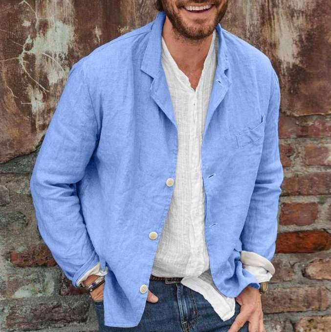 Men's Long-sleeved Shirts Versatile Casual Loose Jacket Top - Image 6
